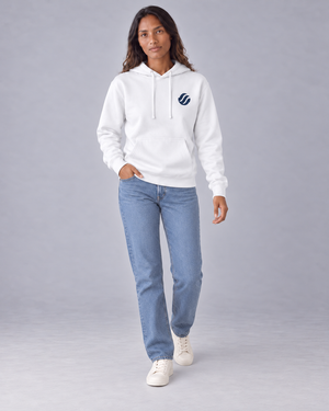 Zamboanga Vinta Hoodie in White, front on model