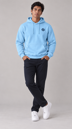 Sibuyan Payao Hoodie in Tide Blue, model front