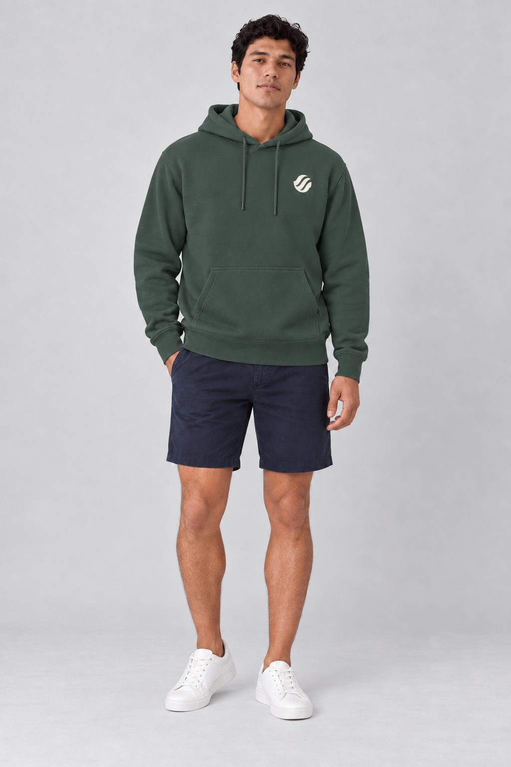 Romblon Netcaster Hoodie in Alpine Green, front model