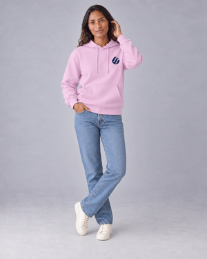 Zamboanga Vinta Hoodie in Light Pink, front on model