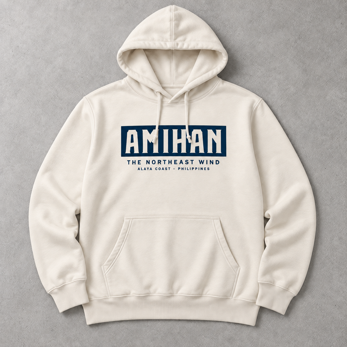 Amihan Hoodie in Bone, front flat lay