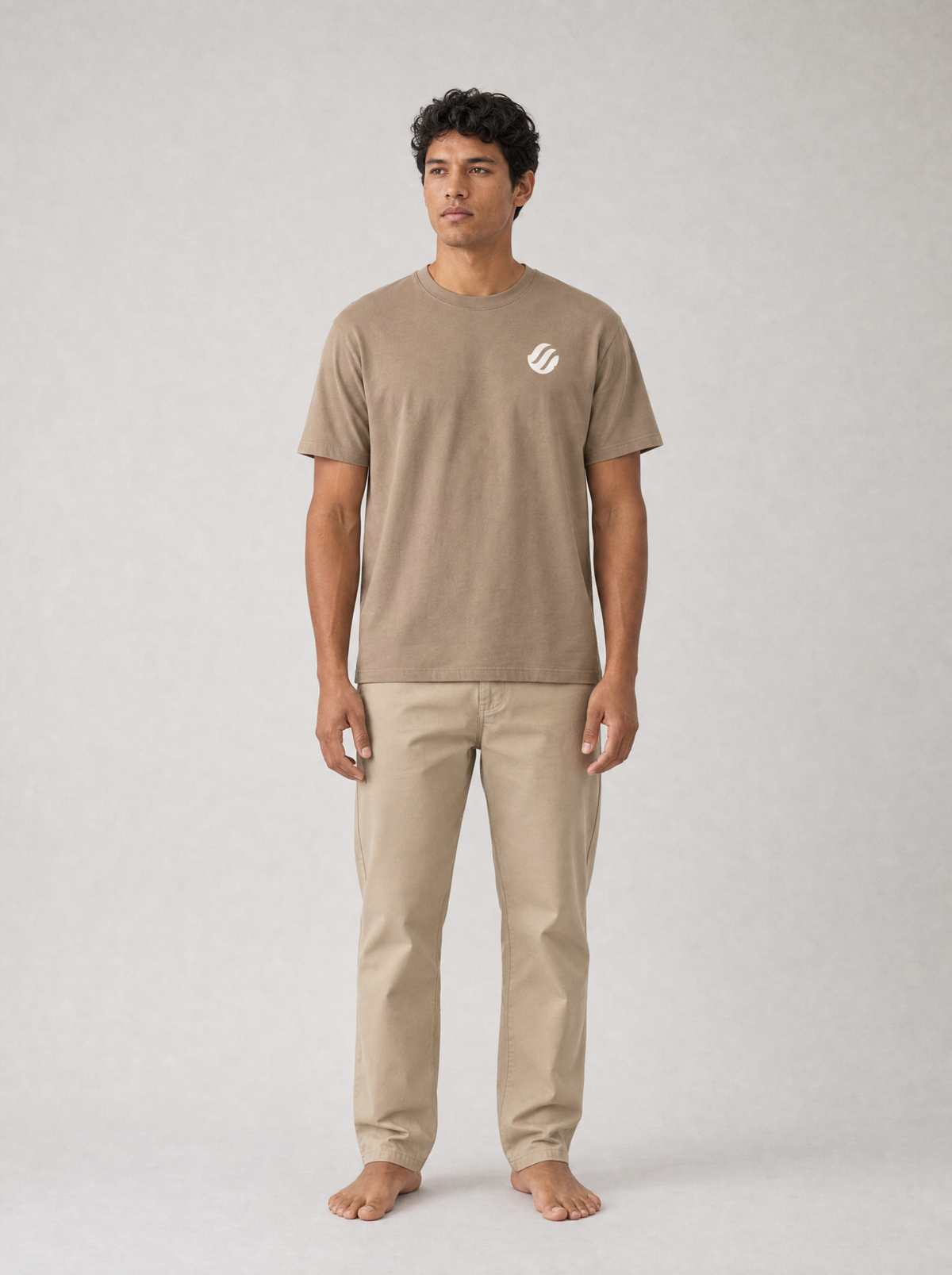 Coast Standard Tee in Sand, front on model