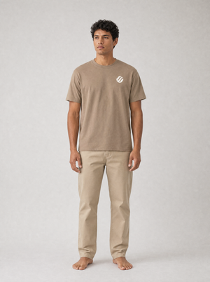 Coast Standard Tee in Sand, front on model