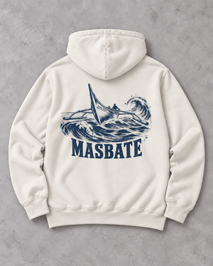Masbate Passage Hoodie in Ivory, flat back
