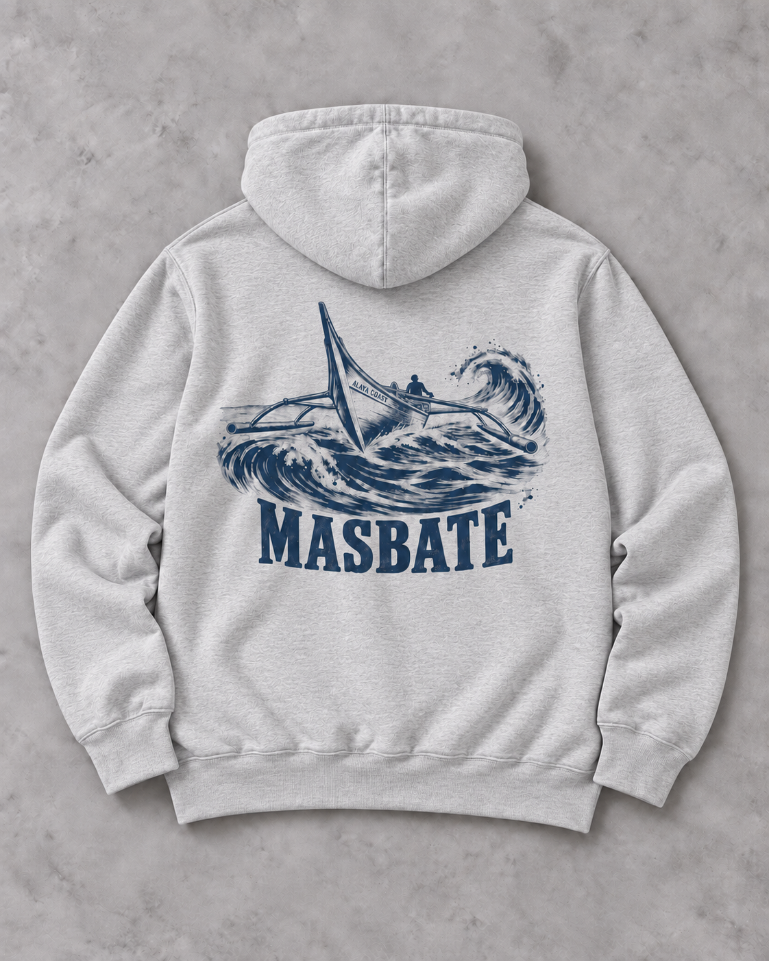 Masbate Passage Hoodie in Mist, flat back