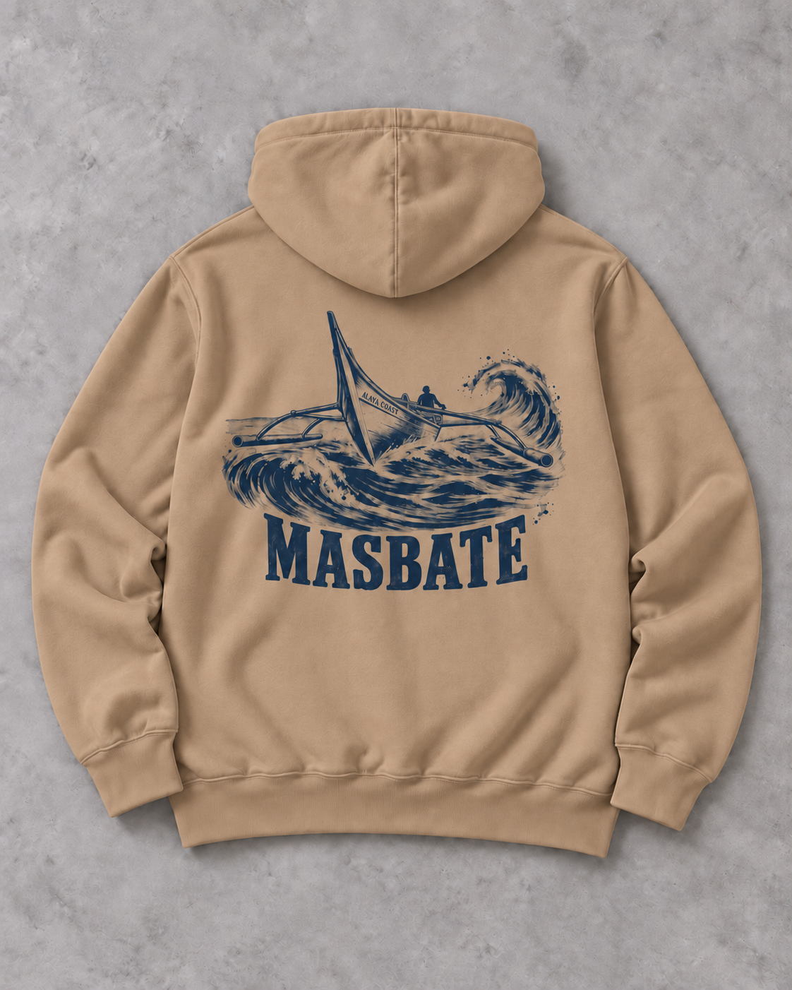 Masbate Passage Hoodie in Sand, flat back