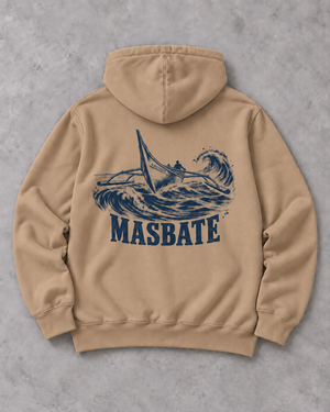 Masbate Passage Hoodie in Sand, flat back