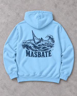 Masbate Passage Hoodie in Tide Blue, flat back