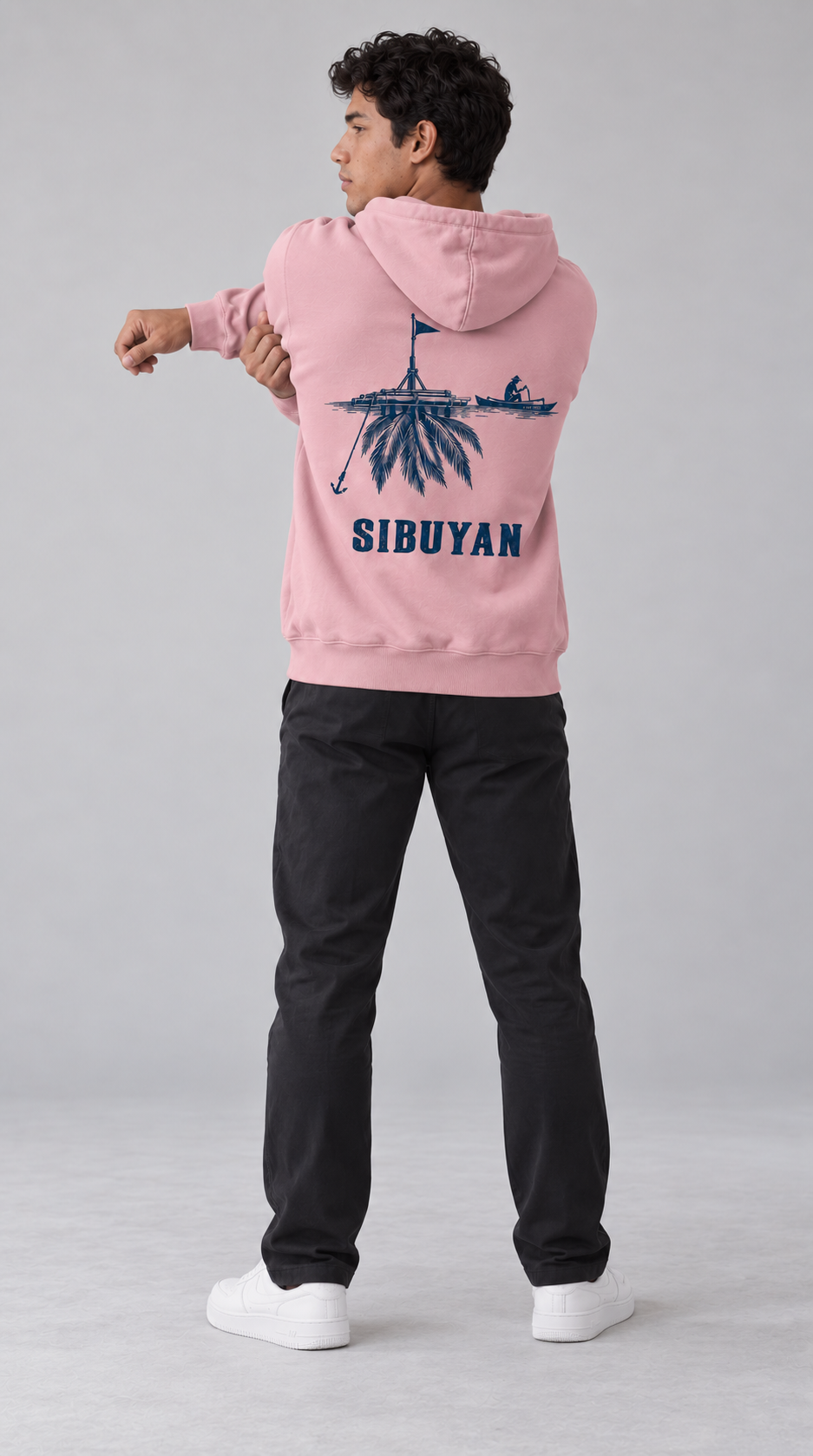 Sibuyan Payao Hoodie in Rose, model back