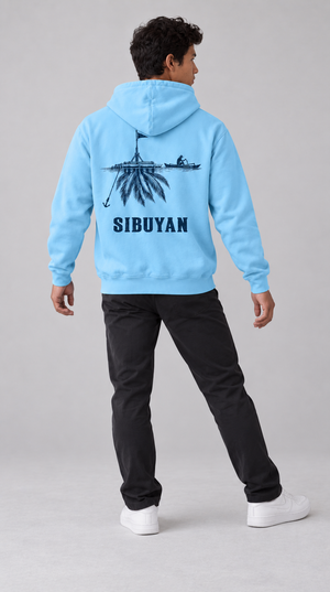Sibuyan Payao Hoodie in Tide Blue, model back
