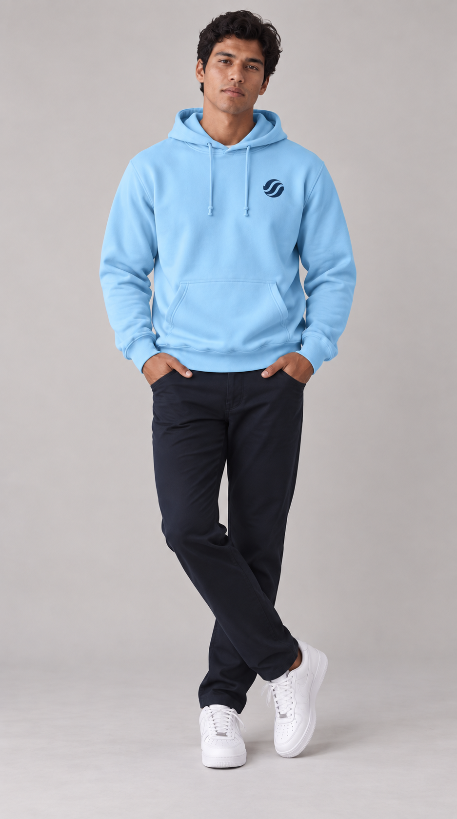Sibuyan Payao Hoodie in Tide Blue, model front