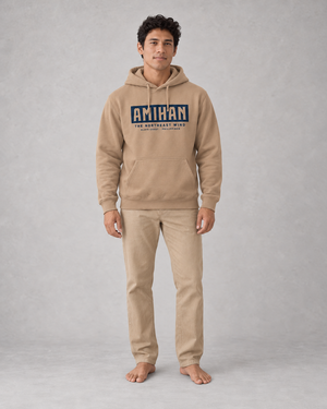 Amihan Hoodie in Sandstone, front view on model